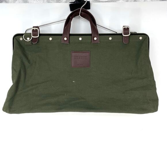 Line of Trade Weekender Green Canvas And Leather Bag Large - Picture 1 of 7